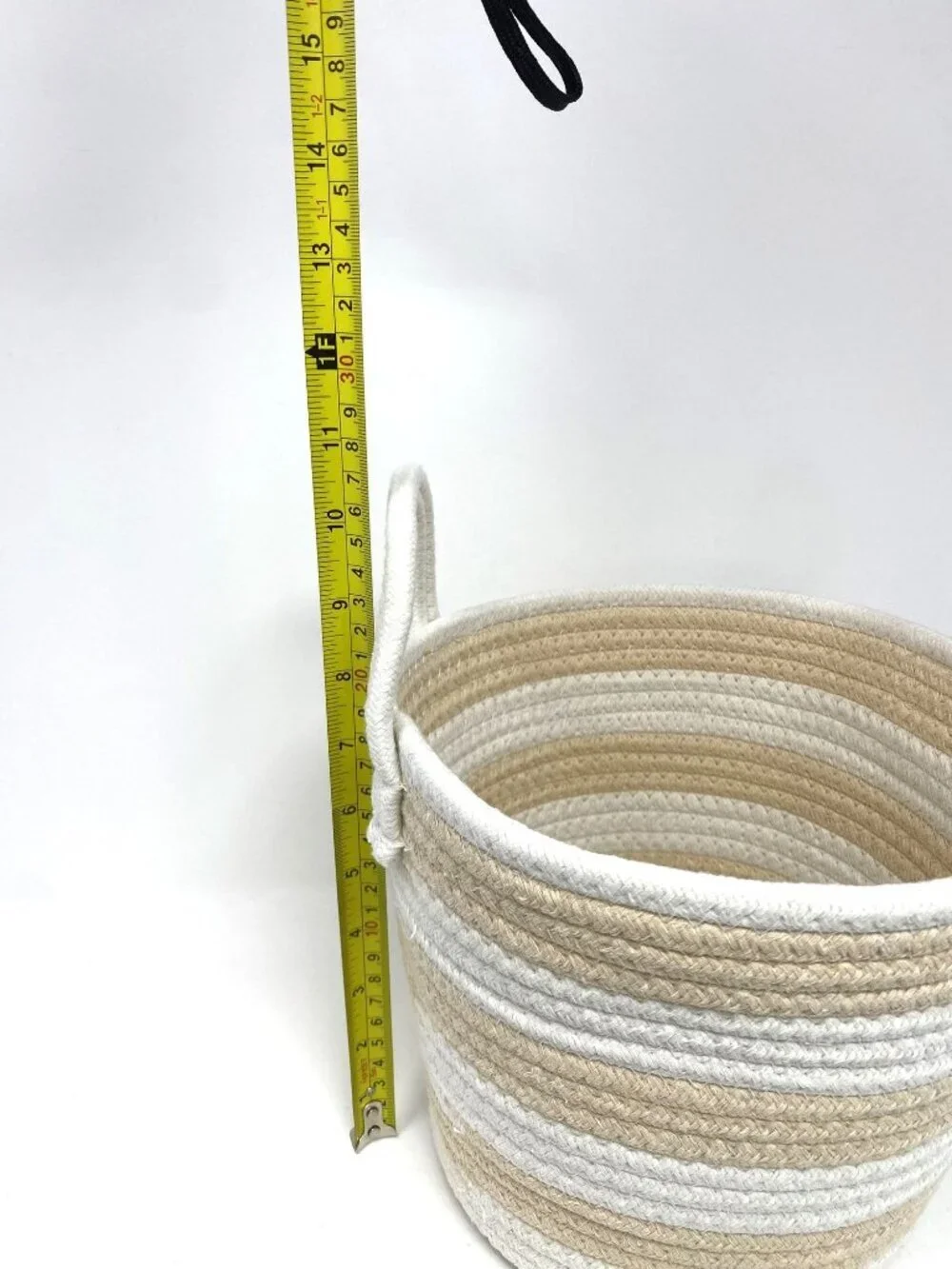 Target Woven Rope Basket Tan Cream 2 Handles Storage Home Decor Kids Nursery